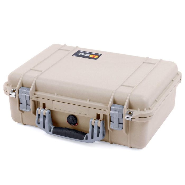 Pelican 1500 Case - Desert Tan & Silver