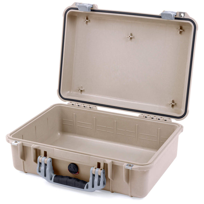 Pelican 1500 Case - Desert Tan & Silver