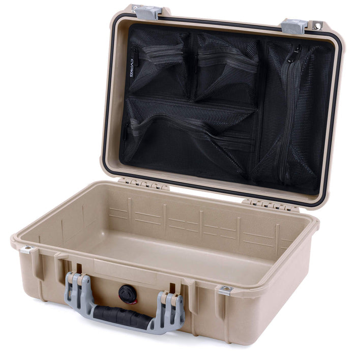 Pelican 1500 Case - Desert Tan & Silver
