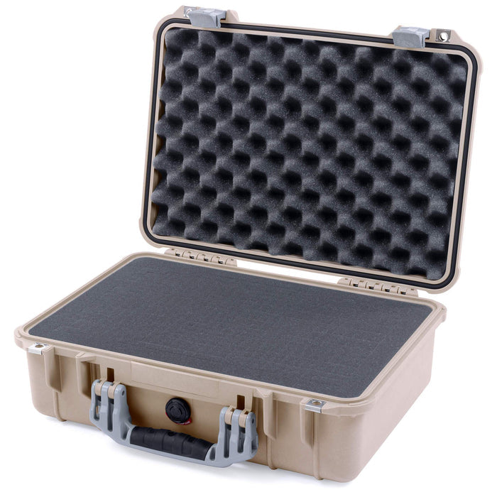 Pelican 1500 Case - Desert Tan & Silver