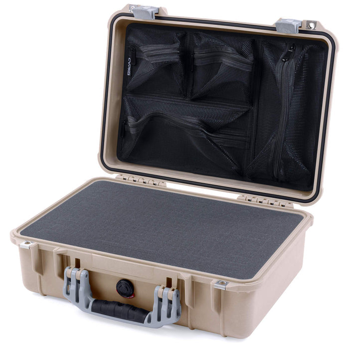 Pelican 1500 Case - Desert Tan & Silver
