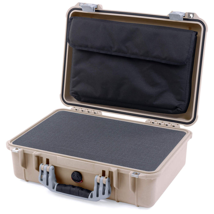 Pelican 1500 Case - Desert Tan & Silver