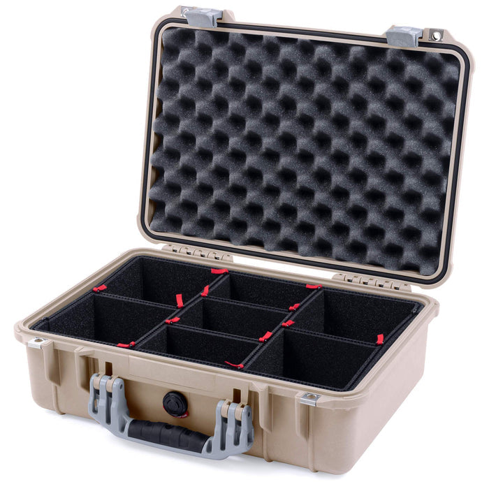 Pelican 1500 Case - Desert Tan & Silver