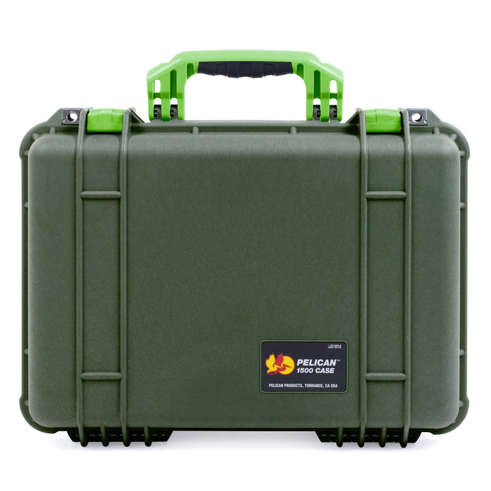 Pelican 1500 Case - OD Green & Lime Green