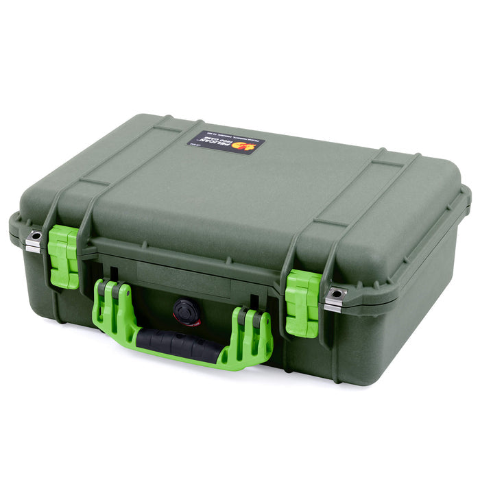 Pelican 1500 Case - OD Green & Lime Green