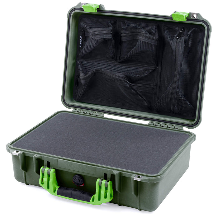 Pelican 1500 Case - OD Green & Lime Green