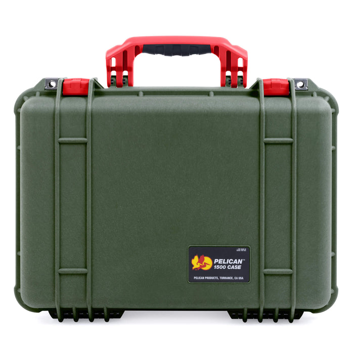 Pelican 1500 Case - OD Green & Red