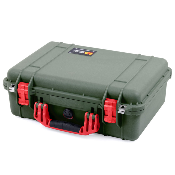 Pelican 1500 Case - OD Green & Red
