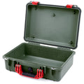Pelican 1500 Case - OD Green & Red