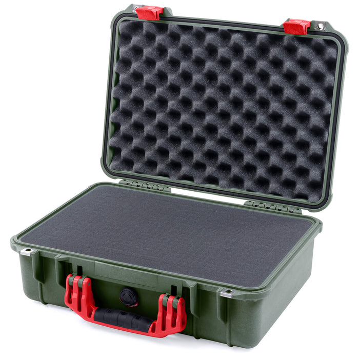 Pelican 1500 Case - OD Green & Red