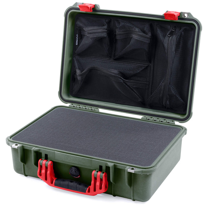 Pelican 1500 Case - OD Green & Red