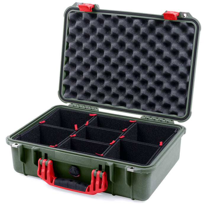 Pelican 1500 Case - OD Green & Red