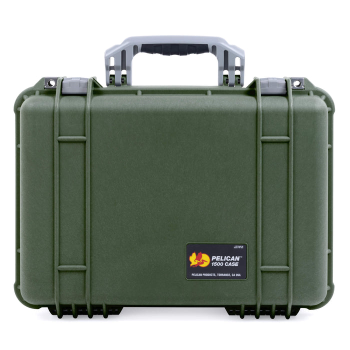 Pelican 1500 Case - OD Green & Silver
