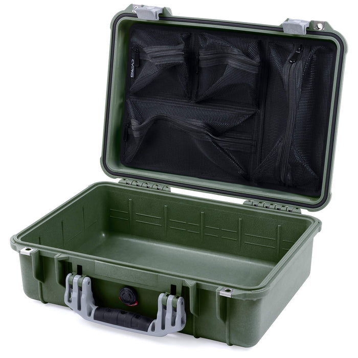 Pelican 1500 Case - OD Green & Silver