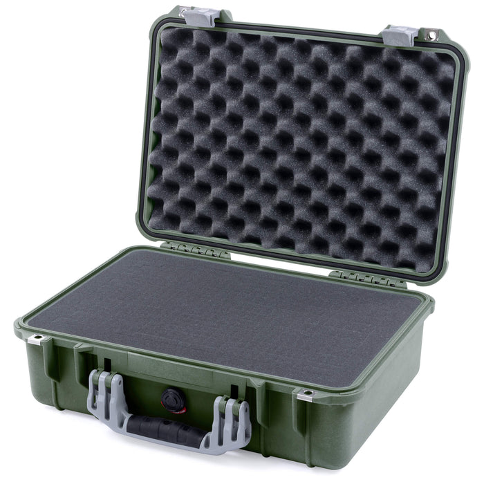Pelican 1500 Case - OD Green & Silver