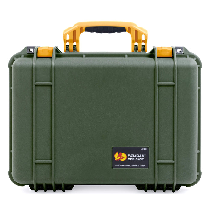 Pelican 1500 Case - OD Green & Yellow