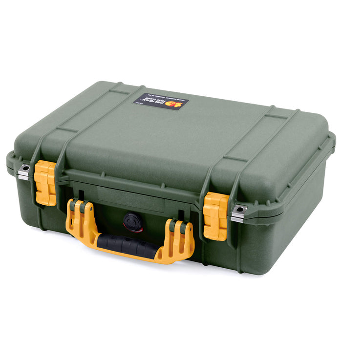 Pelican 1500 Case - OD Green & Yellow