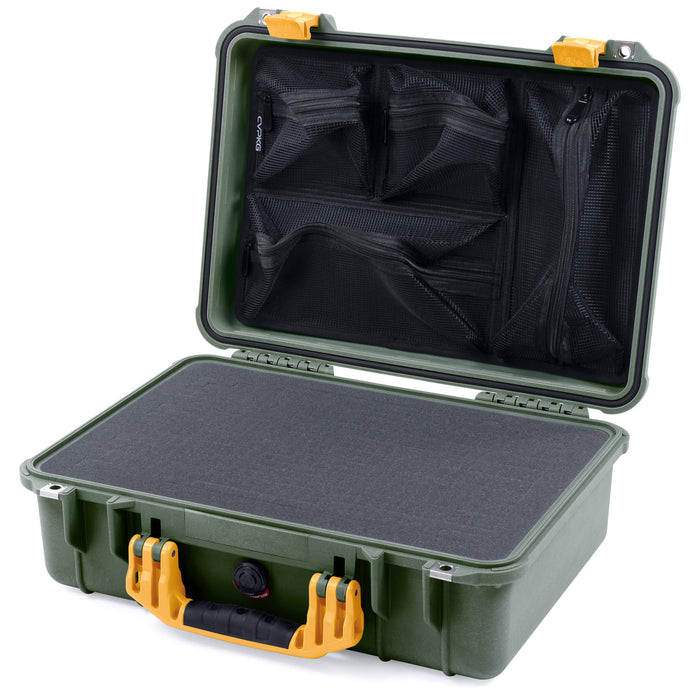 Pelican 1500 Case - OD Green & Yellow