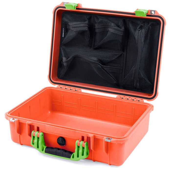 Pelican 1500 Case - Orange & Lime Green