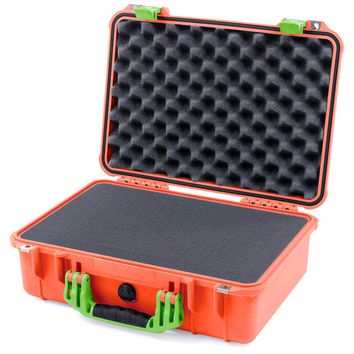 Pelican 1500 Case - Orange & Lime Green