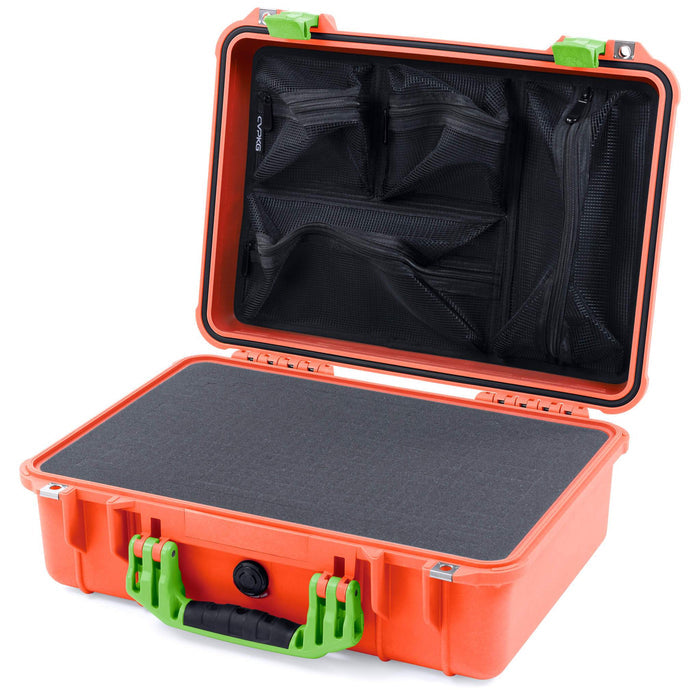 Pelican 1500 Case - Orange & Lime Green