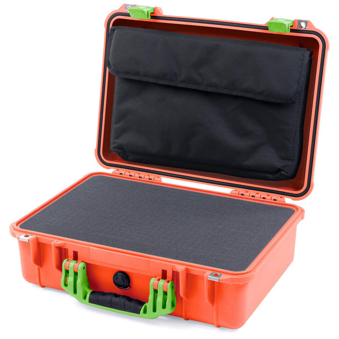 Pelican 1500 Case - Orange & Lime Green