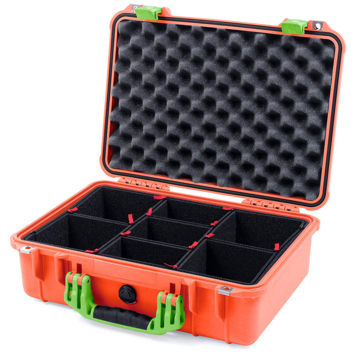 Pelican 1500 Case - Orange & Lime Green