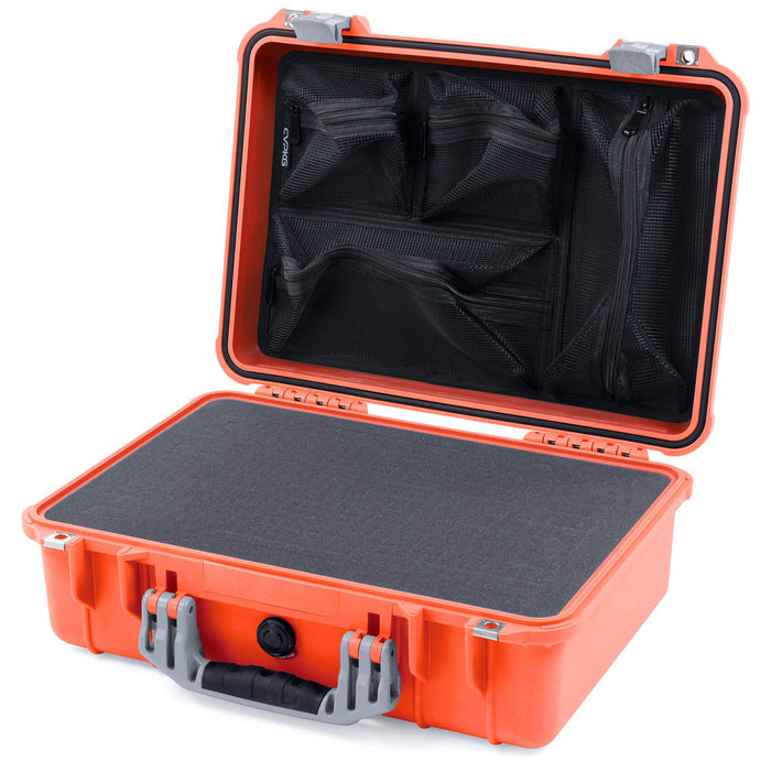 Pelican 1500 Case - Orange & Silver