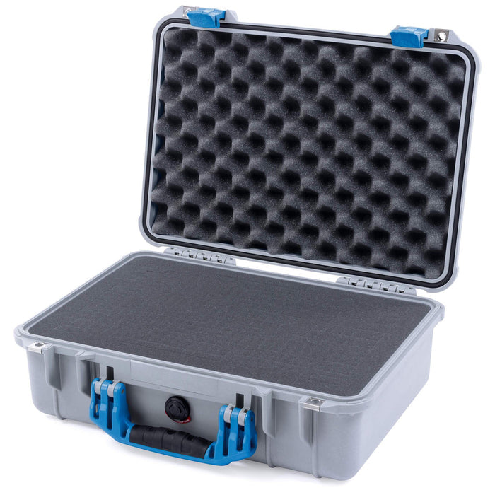 Pelican 1500 Case - Silver & Blue