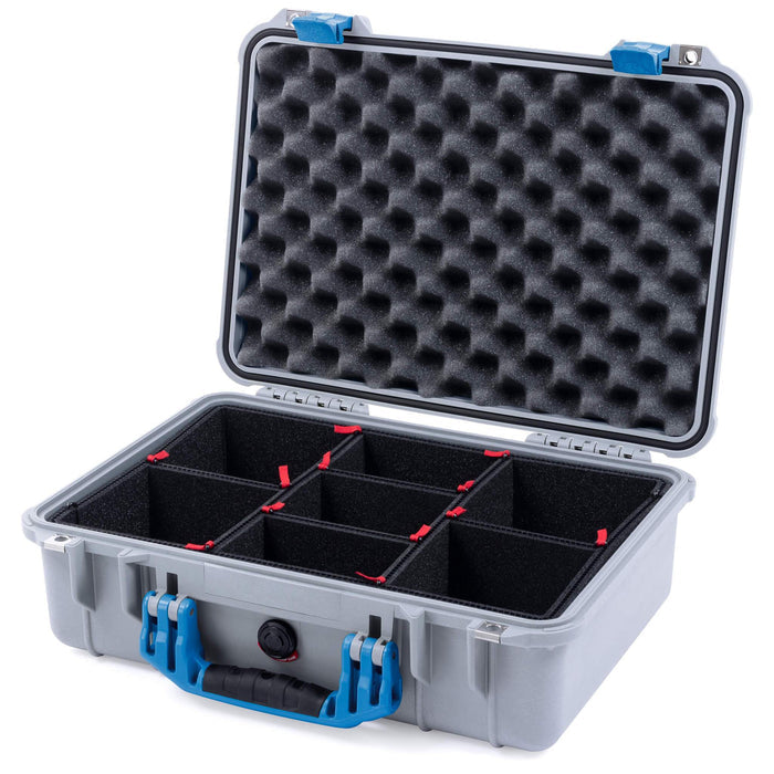 Pelican 1500 Case - Silver & Blue