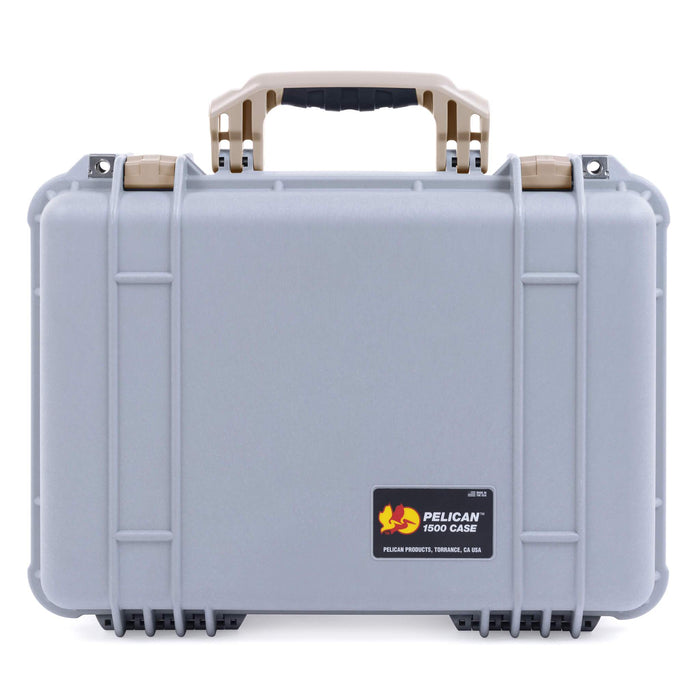 Pelican 1500 Case - Silver & Desert Tan