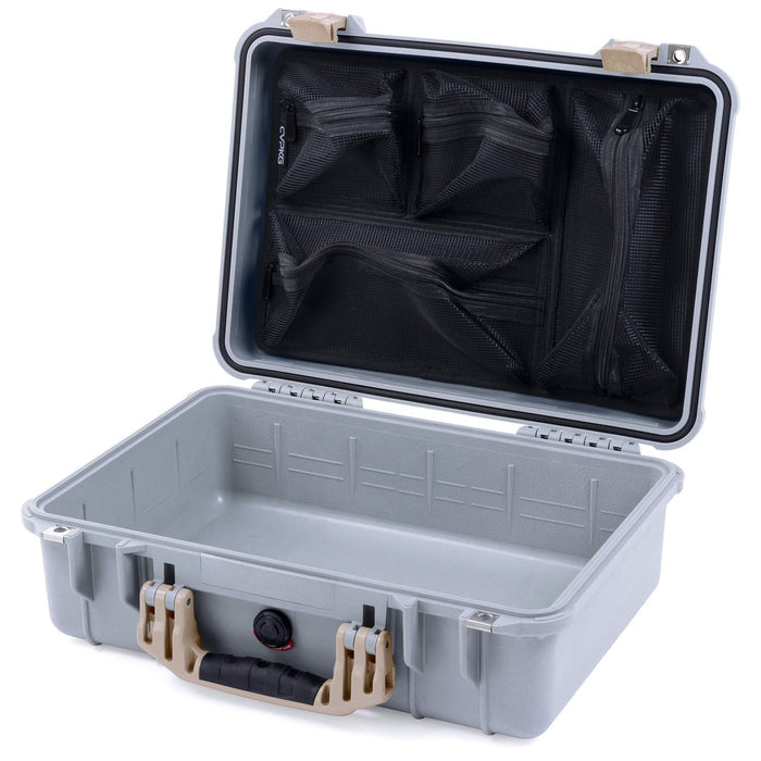 Pelican 1500 Case - Silver & Desert Tan