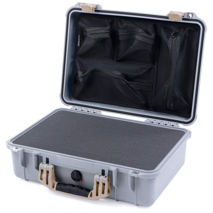 Pelican 1500 Case - Silver & Desert Tan
