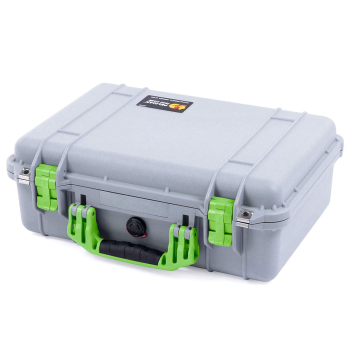 Pelican 1500 Case - Silver & Lime Green