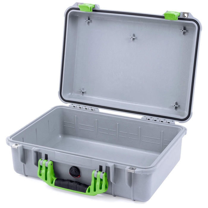 Pelican 1500 Case - Silver & Lime Green