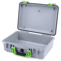 Pelican 1500 Case - Silver & Lime Green