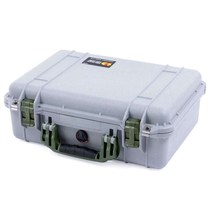 Pelican 1500 Case - Silver & OD Green