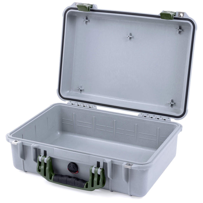 Pelican 1500 Case - Silver & OD Green