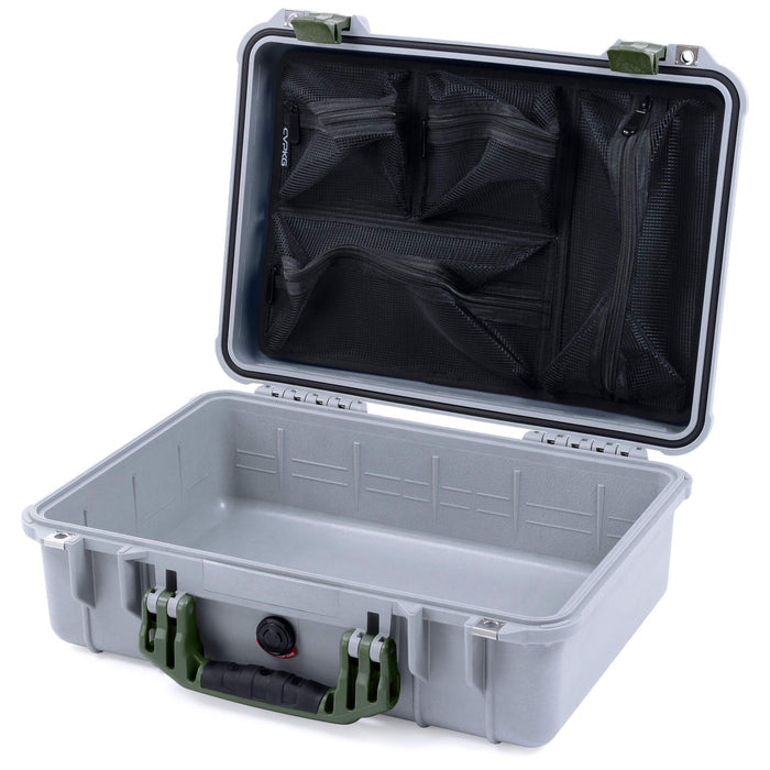Pelican 1500 Case - Silver & OD Green