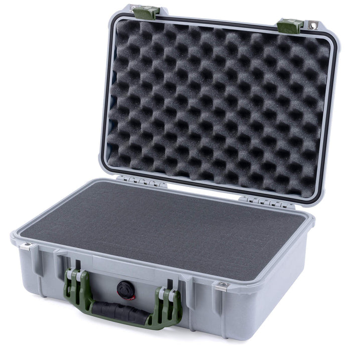Pelican 1500 Case - Silver & OD Green