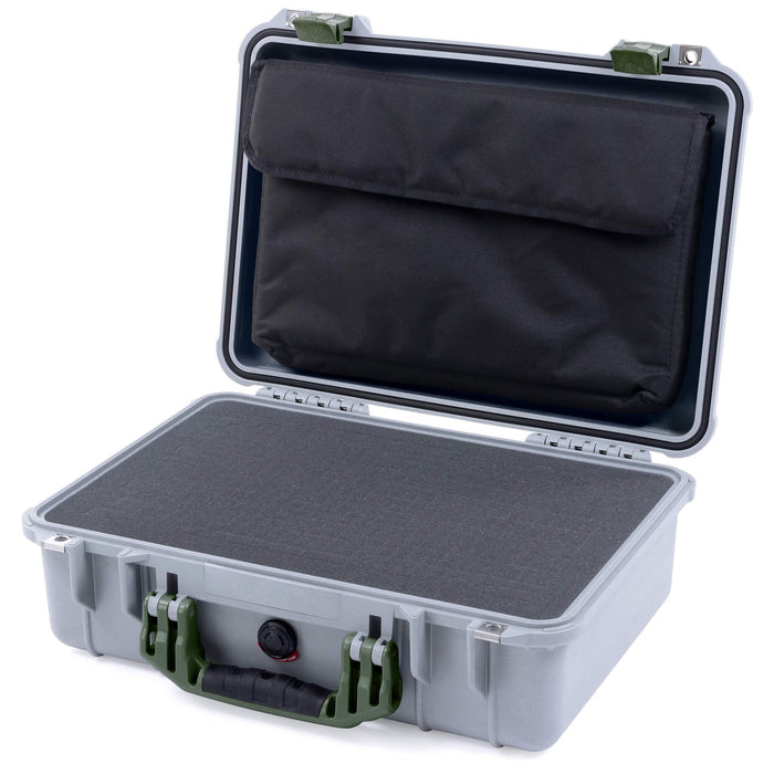Pelican 1500 Case - Silver & OD Green