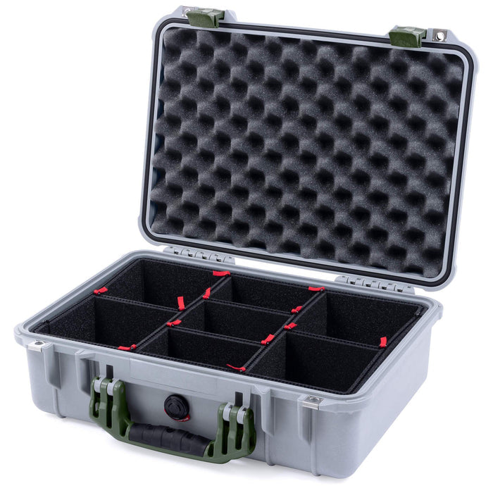 Pelican 1500 Case - Silver & OD Green