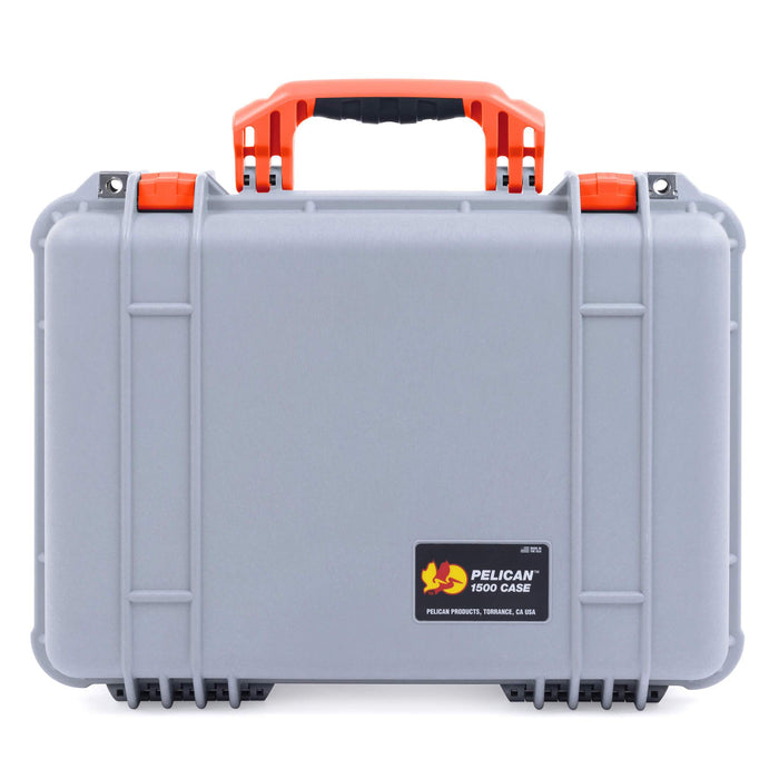 Pelican 1500 Case - Silver & Orange