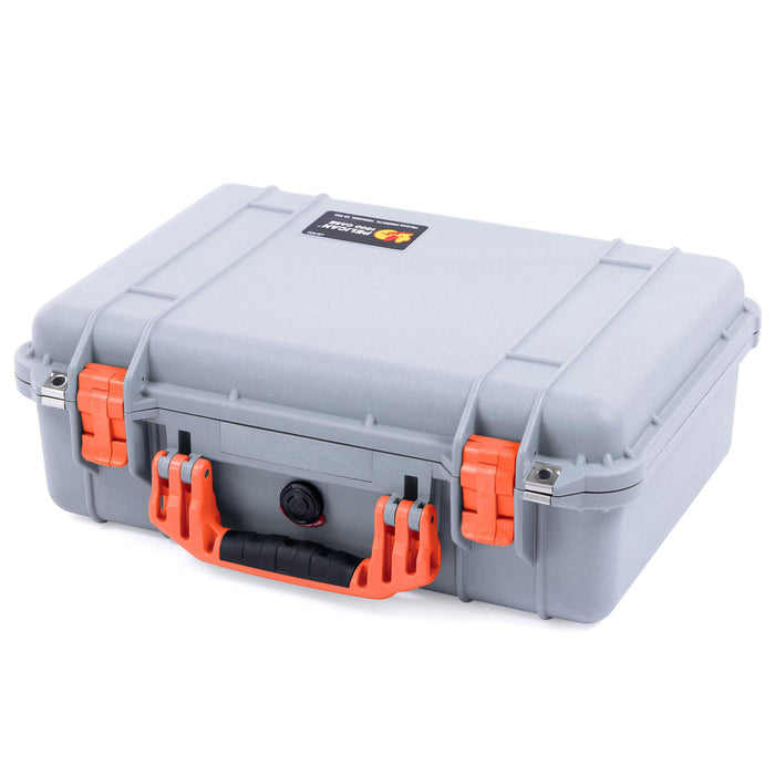 Pelican 1500 Case - Silver & Orange