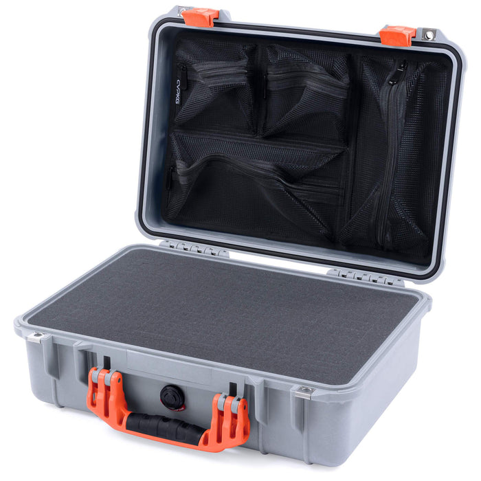 Pelican 1500 Case - Silver & Orange