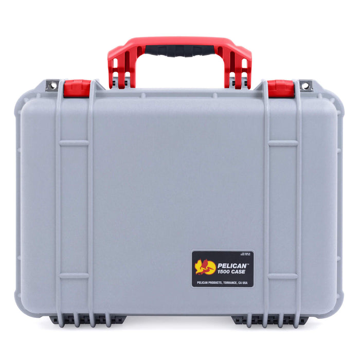 Pelican 1500 Case - Silver & Red