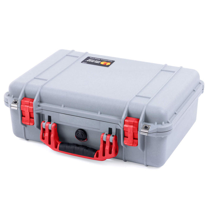 Pelican 1500 Case - Silver & Red