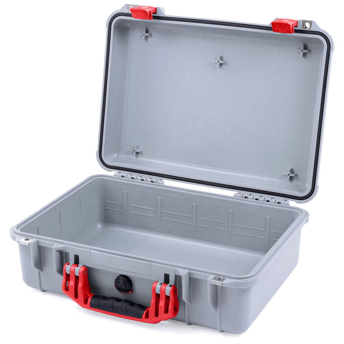 Pelican 1500 Case - Silver & Red