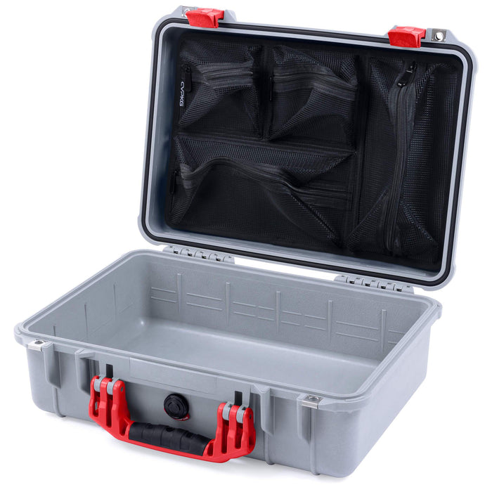 Pelican 1500 Case - Silver & Red