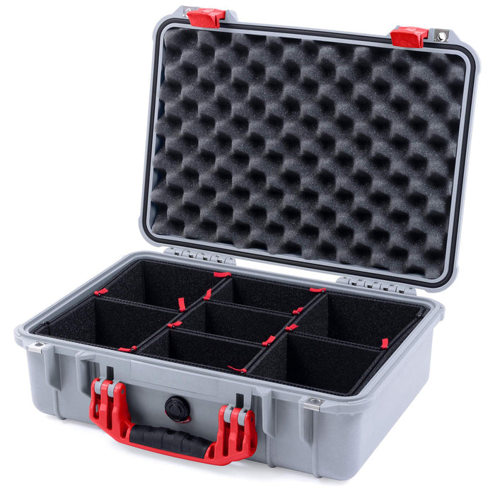 Pelican 1500 Case - Silver & Red